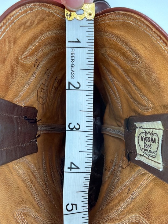 Vintage Nocona Brown Leather Western Cowboy Boots Size 9 D Made in USA Texas main image 8